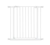hauck Barrière Sécurité Enfant Clear Step 2 (Largeur 75 à 80 cm) - Seuil Ultra Plat, Sans Percage, Ouverture Bilatèrale à 1 Main , Verrouillage Manuel - Métal Blanc