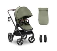 hauck Comfort N Care Poussette Compacte Bébé Réversible dès la Naissance jusqu’à 22 kg, Inclinable, Canopy XL UPF 50+, Roues avec Suspension, Guidon Réglable, Couvre Jambes et Porte-Gobelet - Olive