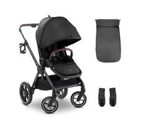 hauck Comfort N Care Poussette Compacte Bébé Réversible dès la Naissance jusqu’à 22 kg, Inclinable, Canopy XL UPF 50+, Roues avec Suspension, Guidon Réglable, Couvre Jambes et Porte-Gobelet - Noir