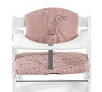 hauck Coussin Chaise Haute Bébé Highchair Pad Select, Compatible avec Chaises Alpha+, Beta+ et Arketa, Antidérapant, Double Rembourrage au Dossier, Facile à Fixer, Mousseline Bambi Rose