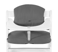 hauck Coussin Chaise Haute Bébé Highchair Pad Select, Compatible avec Chaises Alpha+, Beta+ et Arketa, Antidérapant, Double Rembourrage au Dossier, Facile à Fixer, Mousseline Gris Foncé