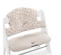 hauck Coussin Chaise Haute Bébé Highchair Pad Select, Compatible avec Chaises Alph Bet et Arketa, Antidérapant, Double Rembourrage au Dossier, Facile à Fixer, Mousseline Leo Natural