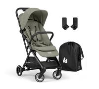 hauck Fly N Care Poussette Canne Ultra Compacte et Légère, Poussette Voyage Pliable Une Main, Position Allongée dès Naissance jusqu'à 22 kg, UV 50+, Adaptateurs Cosy, Sac de Transport - Vert Sauge