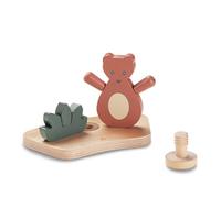 hauck Jouet en Bois Bébé Play Shaking S pour Plateau Play Tray, Ours | Pour chaises hautes Alph Bet et Arketa, dès 6 mois, figurines sur élastiques, coordination œil-main