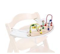 hauck Jouet en Bois pour Chaise Haute Alpha+, Labyrinthe à Perle Alpha Play Moving Set, Plateau Jeux Motricité Bébé avec Looping, Certifié FSC, Motifs Animaux Aquatiques, Blanc