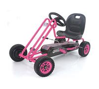 hauck Lightning Go-Kart - Véhicule pour Enfant avec Profil en Caoutchouc, Frein à Main pour Les Deux Roues arrière, siège Coquille réglable à 3 Positions, Rose