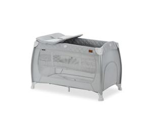 hauck Lit Parapluie avec Matelas 2 Niveaux Play N Relax Center - Réglable en Hauteur, Table à Langer Incluse, Accès Latéral, Roues - Melange Grey