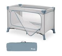 hauck Lit Parapluie Bebe Dream N Play Plus, Grande Ouverture Latérale pour Jouer, Pliable, Compact, Sac de Transport, de la Naissance à 15 kg, Dusty Blue