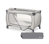 hauck Lit Parapluie Sleep N Easyfold - Pliage Ultra Rapide, Grande Ouverture Latérale, Roues et Sac de Transport, dès Naissance jusqu'à 15 kg, Gris