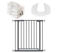 hauck Lot Barriere de Securite Enfant Open N Stop 2 (Largeur 75 à 80 cm) Sans Percage - 3x Bloque Porte Bébé, Gris Foncé
