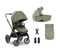 hauck Poussette 2 en 1 avec Pneus en Caoutchouc, Comfort N Care Set Olive | De la naissance à 22 kg (4 ans), nacelle à boutons mémoire, siège réversible avec couvre-jambes, UPF 50+, adaptateurs cosy