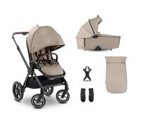 hauck Poussette 2 en 1 Comfort N Care Air Set - Nacelle Bébé dès Naissance, Roues Gonflables, Siège Réversible avec Chancelière, Inclinable, jusqu’à 22 kg, Adaptateur Inclus, Brun Moka