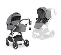 hauck Poussette 2 en 1 Vision X - Avec Nacelle, Siège Réversible et Couvre-Jambes, Roues en Caoutchouc, Pliable et Compacte, Porte Gobelet, Jusqu'à 22 kg - Noir Mélange