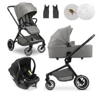 hauck Poussette 3 en 1 Move N Care avec Siege Auto Bebe Drive N Care et Nacelle Bébé - Trio Complet dès la Naissance jusqu’à 22 kg - Suspensions et Siège Réversible (Gris Foncé)