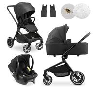 hauck Poussette 3 en 1 Move N Care avec Siege Auto Bebe et Nacelle - Noir | Trio complet dès la naissance jusqu’à 22 kg I Inclus cosy hauck Drive N Care, nacelle bébé I Suspensions et siège réversible