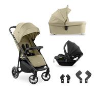hauck Poussette 3 en 1 Shop N Care Trio Set, Nacelle Bébé, Siege Auto Bebe, dès la Naissance à 22 kg, Pliage Compact, Inclinable, Porte-Gobelet, Tablette, Protection UV 50+ - Vert Olive