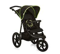 Hauck Poussette Runner 3 roues – grandes roues pneumatiques, pliable, jusqu'à 22 kg – Noir/Jaune fluo