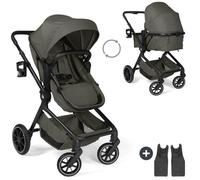HAUCK - Poussette citadine 2-en-1 - Convert N Care - 4 roues anti-crevaison - Olive
