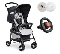 hauck Poussette Compacte Sport, avec Volant Enfant, Pack Accessoires (Habillage Pluie Poussette et Moustiquaire), Ultra-légère 5,9 kg, Pliable, Position Allongée, Grand Panier - Mickey Stars