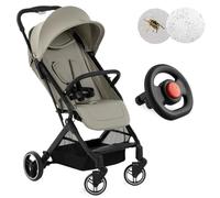 hauck Poussette Compacte Travel N Care Plus avec Volant Enfant, Pack Accessoires (Habillage Pluie Poussette et Moustiquaire) Naissance à 22 kg, Inclinable, UV50+, Pliage Compact - Velvet Olive