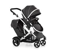 hauck Poussette Double Duett 2, Siège Supérieur Convertible en Nacelle Bébé, Réversible, Pliable, Charge Maxi 36 Kg, Inclus Habillage Pluie, Forest Noir