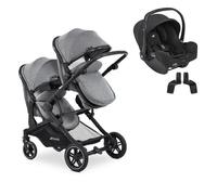 HAUCK - Poussette Duo Double Atlantic Twin + Siège auto i-Snug 2 Melange Grey