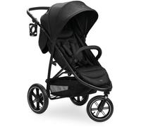 hauck Poussette 3 Roues Rapid 3 Air, Jusqu'à 22 kg, Roues Pneumatiques, Suspensions, Pliable, Compact, Protection UV 50+, Inclinable dès la Naissance, Guidon Réglable, Panier jusqu'à 3 kg, Noir
