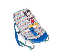 hauck Rocky Transat de la Naissance jusqu'à 9 kg avec Fonction Bascule, Dossier Réglable, Harnais, Poignées de Transport, Inversable - Mickey Geo Bleu