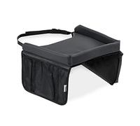 hauck Tablette Voiture Enfant Play On Me pour Siège Auto (Groupe 1), Plateau avec Poches Zippées et Poches en Filet pour Jouets, Livres et Goûter, Surface Souple, Gris