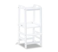hauck Tour d'Observation Montessori Learn N Explore en Bois, Blanc | Tour d'apprentissage en hêtre certifié FSC®, réglable sur 3 hauteurs, dès 1 an jusqu'à 40 kg, montage facile
