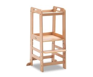 hauck Tour d'Observation Montessori Learn N Explore en Bois, Naturel | Tour d'apprentissage en hêtre certifié FSC®, réglable sur 3 hauteurs, dès 1 an jusqu'à 40 kg, montage facile