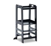 hauck Tour d'Observation Montessori Learn N Explore, Tour d'apprentissage en Bois de Hêtre Certifié FSC, Réglable en Hauteur, Stable et Sécurisée, dès 1 an, Noir