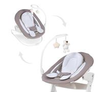 Hauck Transat Bebe Alpha Bouncer Deluxe Compatible Chaise Haute Bébé Alpha+ et Beta+, 2en1 Également Balancelle, de la Naissance à 9 kg, Arche d'Éveil, Réducteur d'Assise, Sand Beige