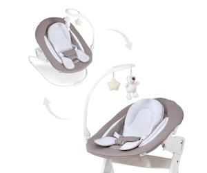 hauck Transat Bebe Éveil et Réducteur 2en1 Deluxe, Inclus Arche de Jeux et Structure à Bascule, Compatible Chaise Haute Bébé Alph et Bet dès Naissance jusqu’à 9 kg, Harnais 3 Points, Sand Beige