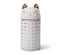 HAUCOZE Boite Biscuits Boite de Cookies Boîte à Bonbons Chat Décor Figurine Animal Cadeau Sculpture Maison Statue Céramique Arts 20cm