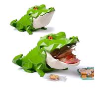 HAUCOZE Fermable Boite Biscuits Bonbons, Crocodile Statue Figurine Animal Sculpture Moderne Objet Décoratif Maison Cadeau pour Salon Rangement 24cm