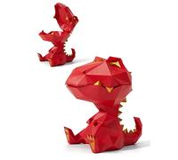 HAUCOZE Pot à Biscuits Boite Cookies Dinosaure Statue Sculpture Moderne Décor Animal Figurine Maison Cadeau pour Bonbons Salon Rouge 18cm