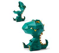 HAUCOZE Pot à Biscuits Boite Cookies Dinosaure Statue Sculpture Moderne Décor Animal Figurine Maison Cadeau pour Bonbons Salon Vert 18cm