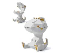 HAUCOZE Pot à Biscuits Boite Cookies Dinosaure Statue Sculpture Moderne Décor Animal Figurine Maison Cadeau pour Bonbons Salon Blanc 18cm