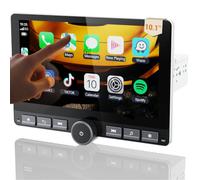 Haudio 360° Rotatif Bluetooth Autoradio 1 Din Carplay et Android Auto,10 Pouces IPS Écran Tactile,1 DIN CarPlay sans Fil avec Bluetooth GPS Miroir SWC FM EQ Caméra de Recul