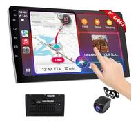 Haudio CarPlay sans Fil 9 Pouces Écran Voiture - Autoradio Double DIN à Commande Vocale,FM,GPS,Android Auto, Stéréo Voiture HD CarPlay Écran Tactile avec Caméra de Recul