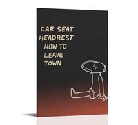 HAUEBDANSEY Affiches sur toile avec appui-tête de siège de voiture « How to Leave Town » - Impression sur toile vintage - Décoration pour salon, chambre à coucher - 30 x 45 cm - Style cadre