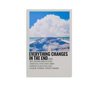 HAUEWB4HEWY Poster esthétique « Everything Changes in The End » - Impression sur toile - Art mural moderne pour salles de séjour - 50 x 75 cm - Style sans cadre