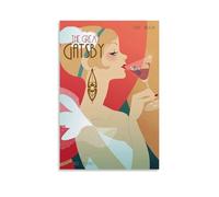 HAUEWB4HEWY Poster esthétique sur toile El Gran Gatsby Ilustracion - Art mural moderne pour salon - 50 x 75 cm - Style sans cadre
