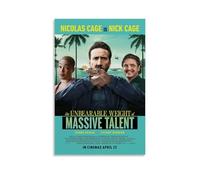 HAUEWB4HEWY Poster esthétique sur toile The Unbearable Weight of Massive Talent - Art mural moderne pour salles de séjour - 20 x 30 cm - Style sans cadre