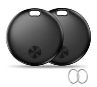 Hauibela Smart Air Traceur Tag Compatible avec Find My APP(iOS Uniquement) | Traceur de Clés avec Batterie Remplaçable, Alarme de 80 dB, Pour Bagages/Sacs/Portefeuilles (weTag mini) - Lot de 2 Noir