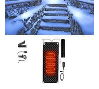 HAUJGG Tapis de déneigement for escaliers extérieurs - Tapis en Caoutchouc antidérapant for Le déneigement Hivernal avec Cordon d'alimentation(25.4x90cmx1Pcs)