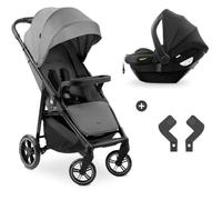 HAUK - Ensemble de voyage 2-en-1 Shop N Care - Poussette + Siège auto & adaptateurs - 4 roues - Gris