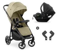 hauck Poussette 2 en 1 Shop N Care Travel Set, Inclus Siege Auto Bebe, dès la Naissance à 22 kg, Pliage Compact, Inclinable, Porte-Gobelet, Tablette, Protection UV 50+ - Vert Olive