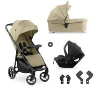 hauck Poussette 3 en 1 Shop N Care Trio Set - Dès la Naissance Jusqu’à 22 kg - Nacelle Bébé, Siege Auto i-Size - Inclinable, Tablette Snack, Porte-Gobelet, Capote UPF 50+, Pliage Compact - Olive